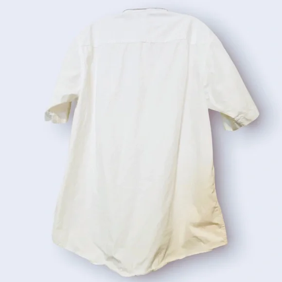Men’s Club Room Shirt White Large Regular Fit Short Sleeves Collar Button Down - Picture 3 of 5